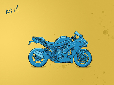 Sport-touring motorcycle cartoon blue cartoon illustration motorbike motorcycle sport-touring