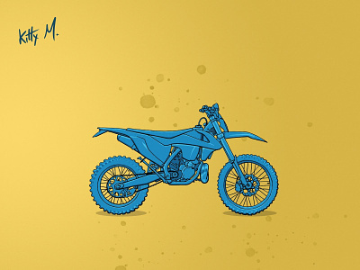 Offroad (dirt-bike) motorcycle cartoon blue cartoon dirt-bike illustration motorbike motorcycle offroad