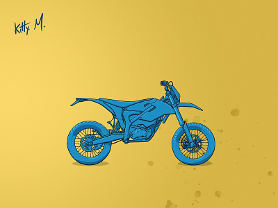 Supermoto motorcycle cartoon blue carrtoon illustration motorbike motorcycle supermoto