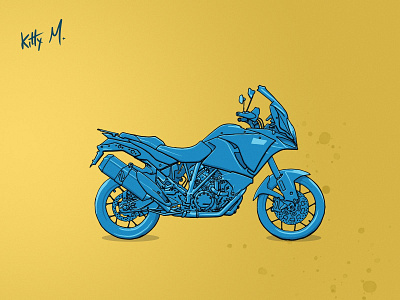 Adventure motorcycle cartoon adventure blue cartoon illustration motorbike motorcycle