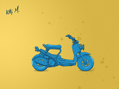 Scooter motorcycle cartoon blue cartoon illustration motorbike motorcycle scooter