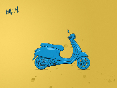 Moped cartoon blue cartoon illustration moped motorbike motorcycle