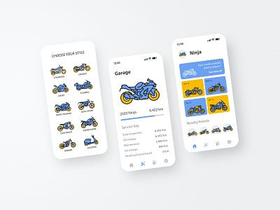 Motorcycle types icon set (monoline) flat icon illustration motor motorbike motorcycle