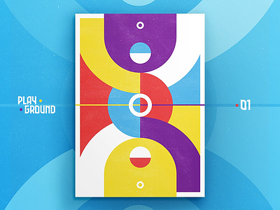 Playground • 01 • 🏀 abstract basketball colorful field illustration minimal nba poster