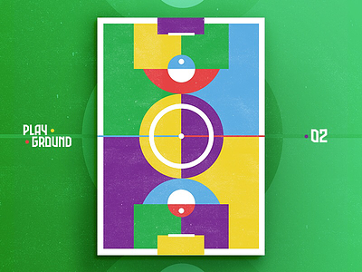Playground • 02 • ⚽️ abstract colorful field football illustration minimal playground poster soccer symetry