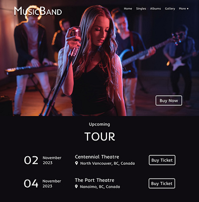 Music Band Mockup adobe xd figma graphic design music online shop singer ticket ui ux