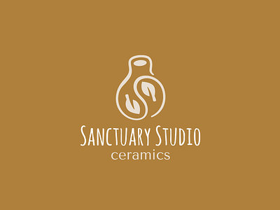 Ceramics brand branding ceramics design elegant graphic design illustration jar leaf line linear logo logotype mark minimalism minimalistic modern sign yang yin