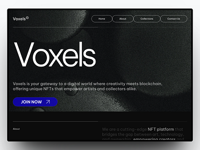 Voxels - NFT Platform branding crypto design graphic design landing page marketplace nft platform token ui web design website