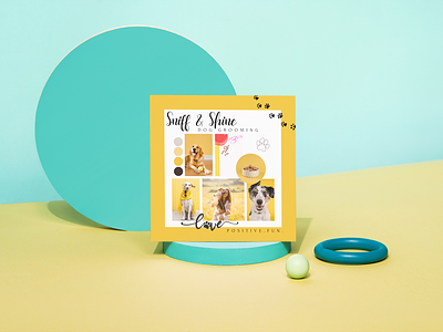 Snife Ų Shine Dog Grooming Branding branding color palette design digital illustration dog dog groomer graphic design mockup pet spa