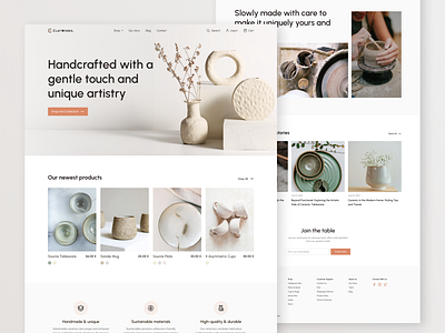 ClayWorks - Ceramics Webshop ceramics ceramics webshop ceramics website checkout checkout flow checkout process landing page minimalistic minimalistic design product listing product page user interface user interface design uxui design web design webshop webshop design webshop ui website website design