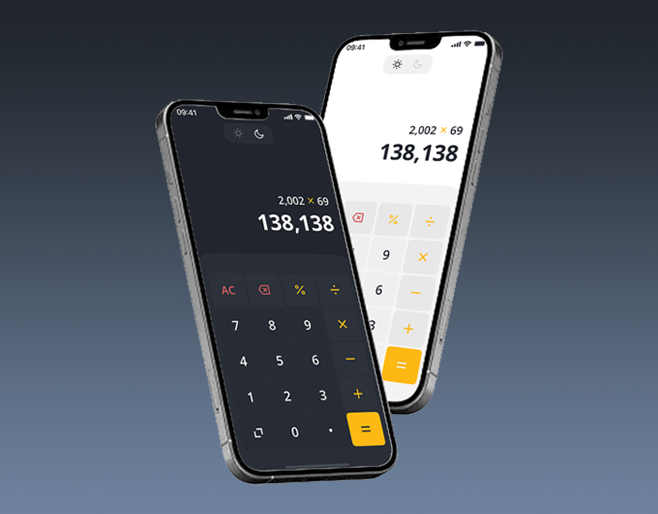 Calculator Dark Mode & Light Mode UI Design app branding design graphic design illustration logo typography ui ux vector