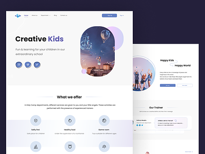 Creative Kids' School childhoodlearning childrensschool colorfuldesign creativity designinspiration dreamers educationalwebsite graphicdesign imagination innovation inspiration interactivedesign kidseducation landingpage schoolwebsite studentlife thinkers userexperience webdesign youtheducation