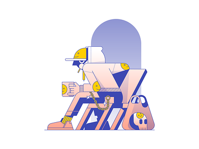 tired character design flat icon illustration illustrator logo ui vector waldek
