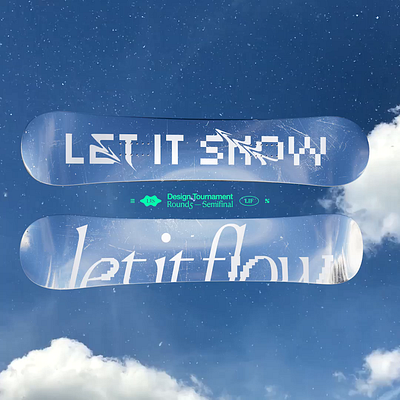 Snowboard Design Practice 3d animation design flow graphic design mirror silver snow snowboard snowboarder sports surfer typography winter