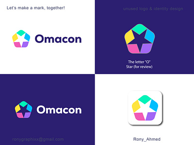 Omacon Modern Logo for a Networking Software Startup branding design graphic design icon letter o logo logo design logo designer logo maker mark networking review security software startup speed star logo technology trust vector visibility
