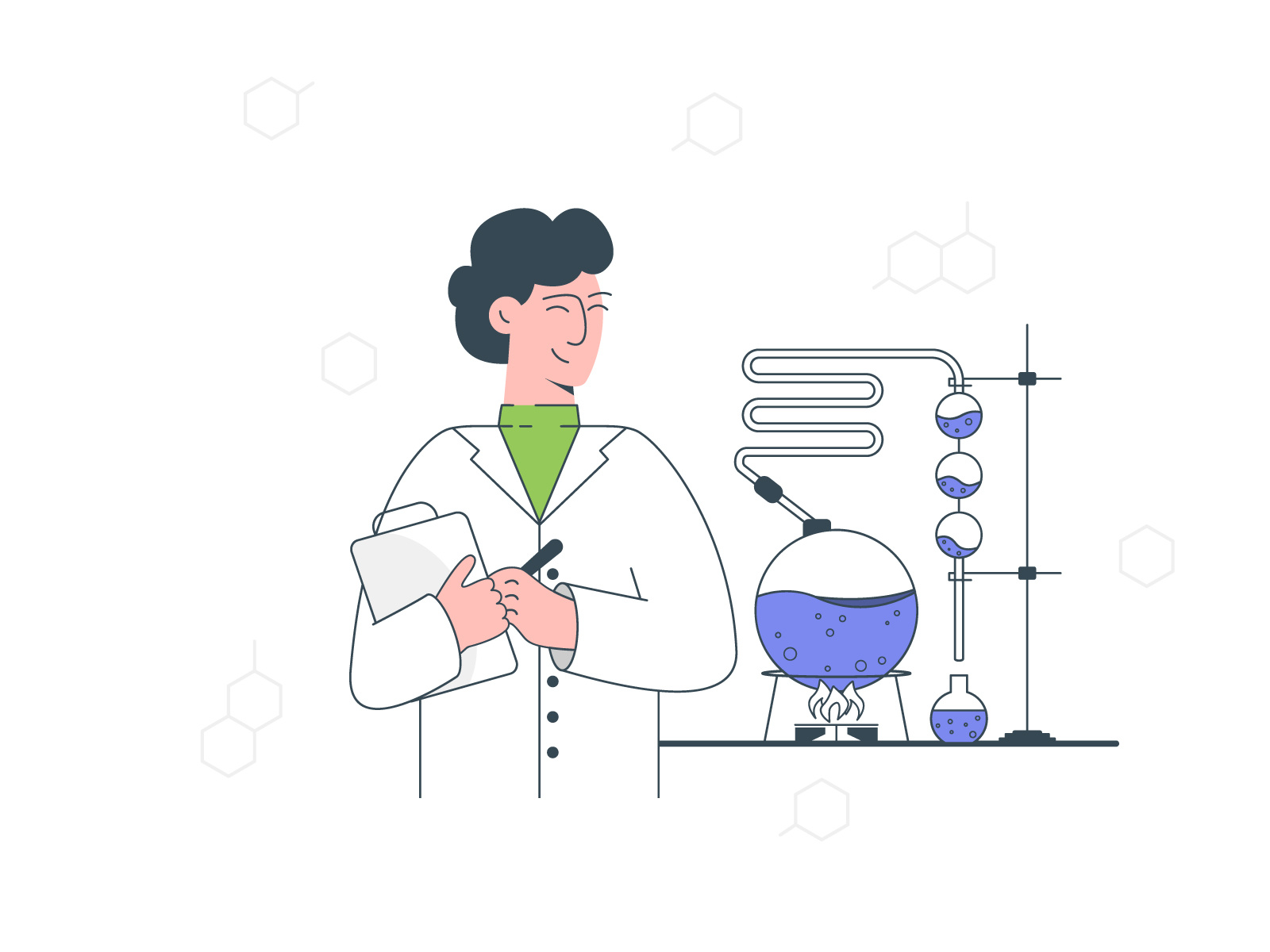 Scientist research modern flat vector illustration by Nataly Nepran on ...