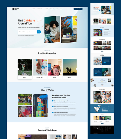 Childcare Landing Page UI Design landing page ui uiux website design wordpress design