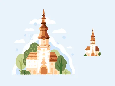 Michalská Brána - Bratislava architecture beautiful bratislava city culture design digital history icon illustration minimal nature procreate simple slovakia traveling trees