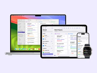 Doneit 2.5 - Apple Platforms app design app ui design design for ios app digital design ios app ios app design ios design ios ui mac app design macos app mobile app design mobile app ui mobile app ui design native ios app design product design ui ui for ios app uiux watchos app