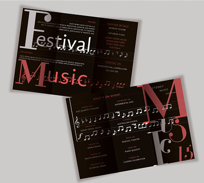 A musical advertising brochure (triptych) brochure creative design folleto graphic design illustration