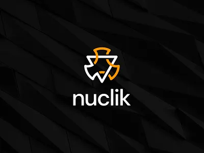 Nuclik - Logo Proposal (02) brandidentity branding chemical click company cursor geometric graphic design icon identity idstudio logo management nuclear orange outline saas science startup symbol