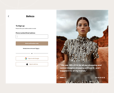 Belleza / fashion website account branding ecommerce fashion fashion ecommerce light theme minimal modern monochrome natural responsive shopping list sign in sign up ui website