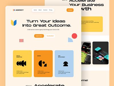 Agency Landing Page - Digital Marketing Website | UI/UX agency branding colorful landingpage modern ui ui design ui ux