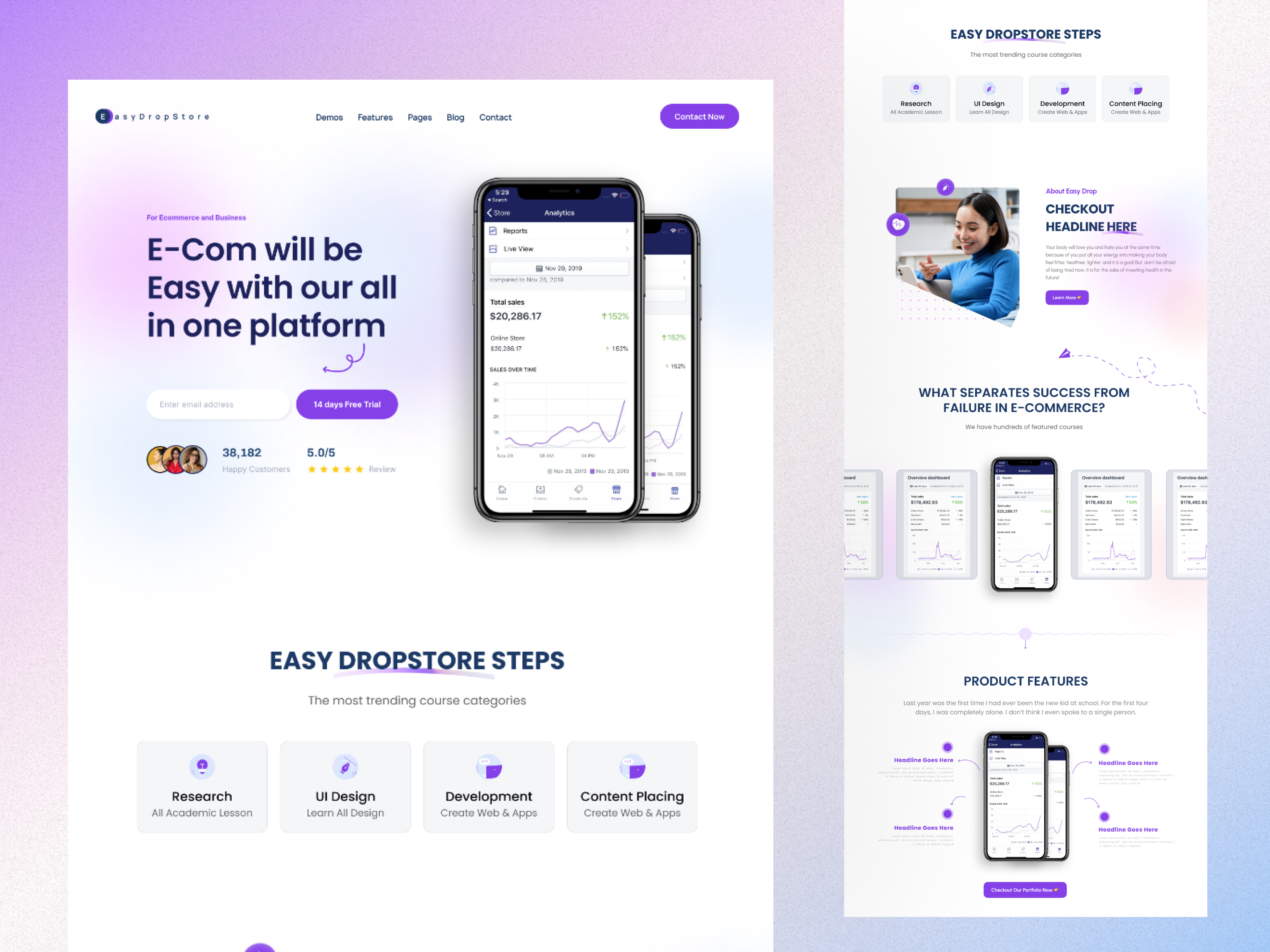 Easydropstore.co SaaS Landing Design designer homepage landing page landing page designer landingpage saas web design web designer web page website webdesign website designer websites design