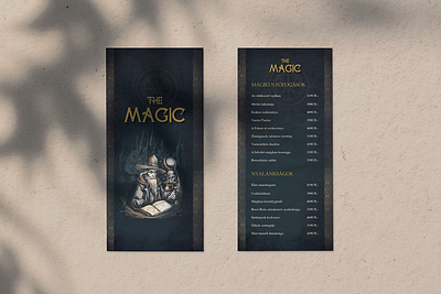 Menu card concept design for a Harry Potter themed restaurant graphic design illustration illustrator magical layout menu card menu card design photoshop print design printables