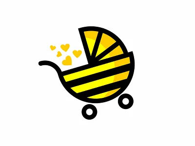 Baby Bee Stoller branding design flat graphic design illustration logo vector