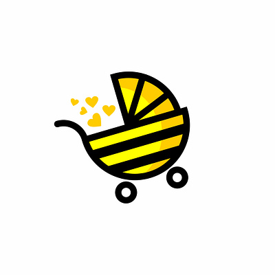 Baby Bee Stoller branding design flat graphic design illustration logo vector
