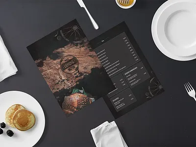 Menu card concept design for a biking themed restaurant graphic design illustrator menu card menu card design photoshop print design print layout