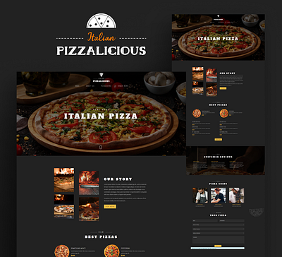 Pizzalicious Website Design app design branding design fast food figma logo mobile pizza pizza website ui uiux ux web design website website design