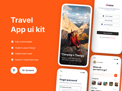 Travel App Ui Kit 3d agency animation app app design app ui branding design graphic design illustration kit landing page landing page deisgn logo motion graphics travel app travel app ui ui web web design website