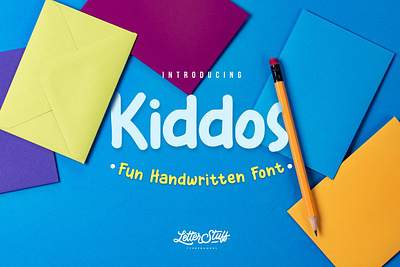 Kiddos Font Handwritten Font back to school children comic comic font fun fun font funny handmade handwriting font handwritten handwritten font kids kids font marker marker font poem font poster quote quote font rounded