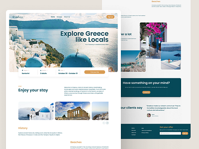 Greekos Travel Agent - Landing Page design landingpage travelagent ui uidesign websitedesign