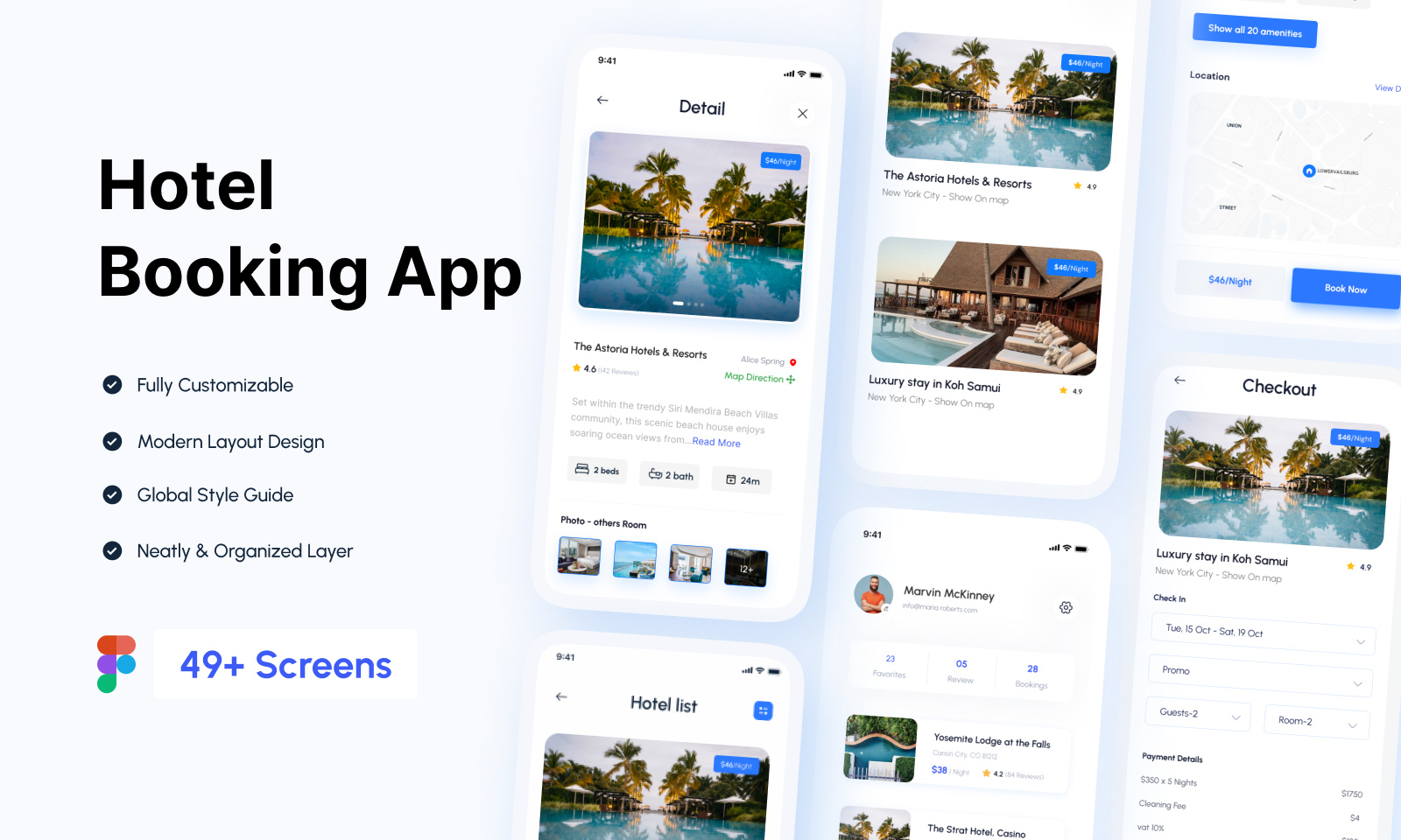 Hotel Booking App 3d agency animation app app deisgn app ui branding design hotel booking app hotel ui illustration landing page logo ui ui kit web design website