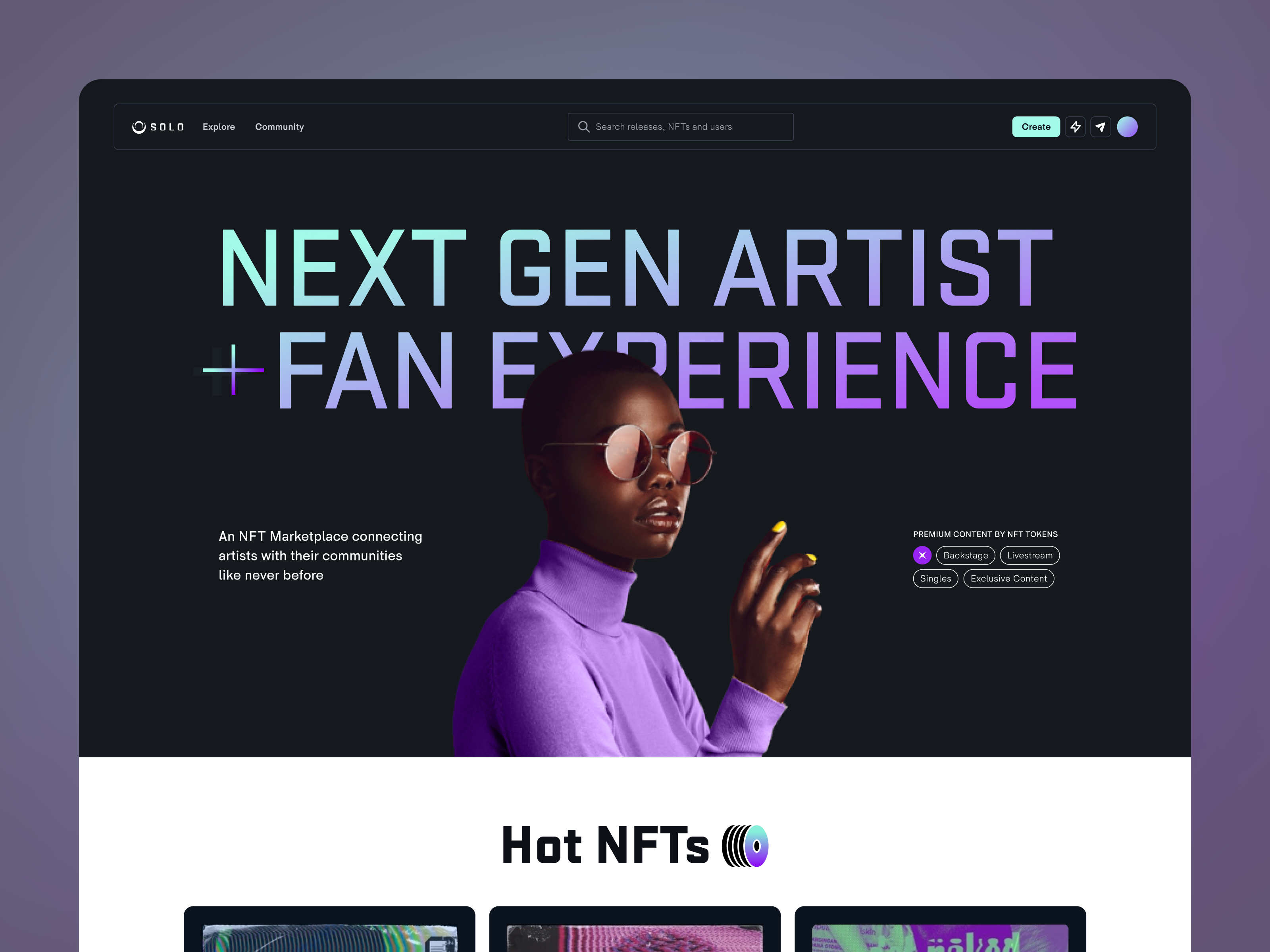 Solo Music NFT Marketplace for musicians and fans by Oskar Tomecki