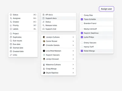 Dropdown Components - Design System avatars buttons checkboxes components design system dropdown dropdown component dropdown components dropdown modals dropdown multi select component dropdown popover dropdowns light mode modal component modals multi select components multiselect product design ui ux