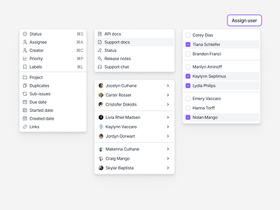 Dropdown Components - Design System avatars buttons checkboxes components design system dropdown dropdown component dropdown components dropdown modals dropdown multi select component dropdown popover dropdowns light mode modal component modals multi select components multiselect product design ui ux