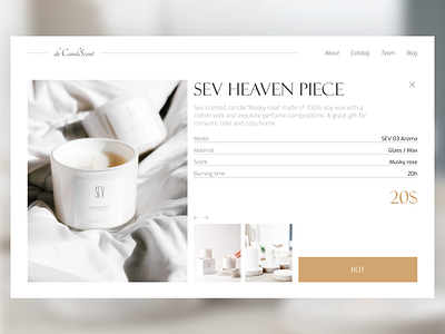 DailyUI 12 | E-commerce Item candle card dailyui design designconcept e commerce item ecommerce figma home interface item shop ui uidaily uiux web webdesign white