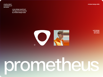 Creative talent marketplace of the future – Prometheus branding logo product design product discovery ui ux web3.0