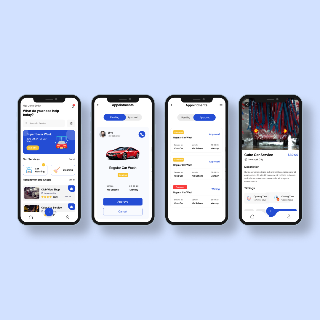 Car Wash App Design by Huraira Yaqoob on Dribbble