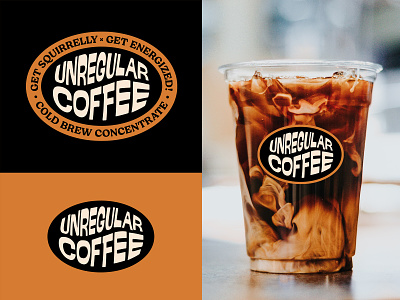 Unregular Coffee badge beverage branding coffee coffee bean coffee brand cold brew graphic design lettering liquid logo logo design retro retro logo vintage