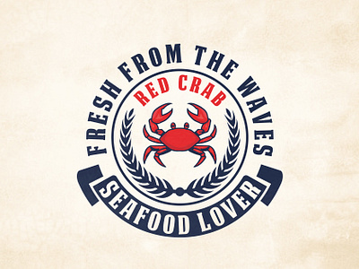 Red Crab Seafood Badge Design badge design badge logo badges design graphic design logo logo design logos red crab sea food sea food logo vector