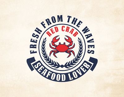 Red Crab Seafood Badge Design badge design badge logo badges design graphic design logo logo design logos red crab sea food sea food logo vector