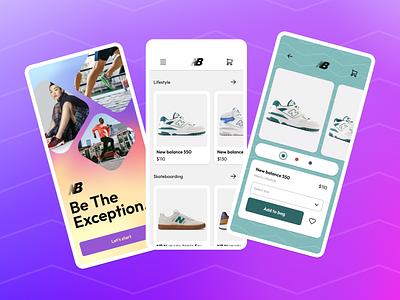 Design for New Balance mobile app branding design landing page sneakers ui uiux ux web design