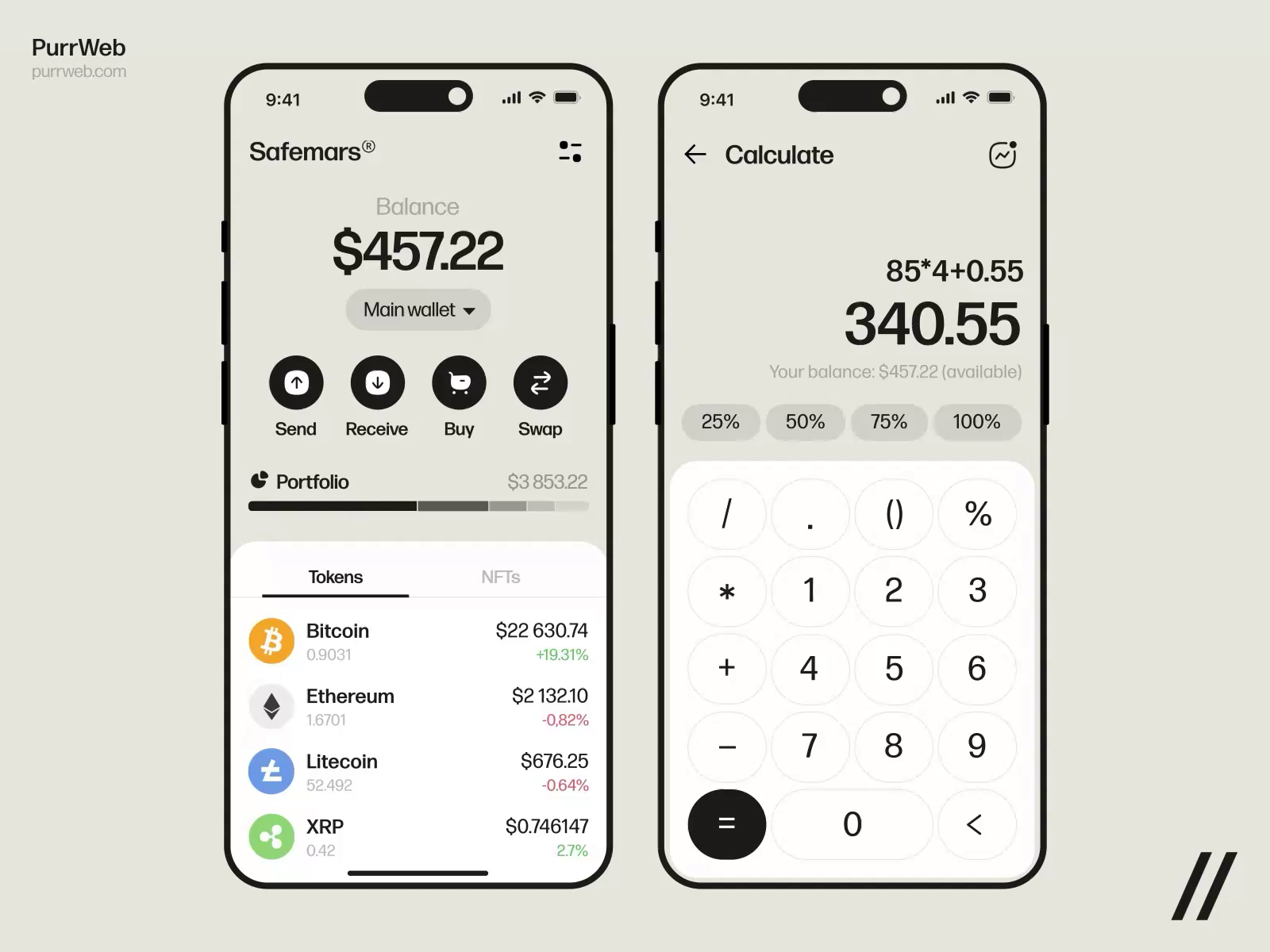 A Cryptocurrency Wallet Mobile iOS App by Purrweb UI/UX Agency on Dribbble