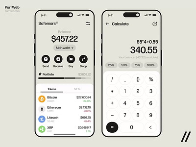 A Cryptocurrency Wallet Mobile iOS App android animation app app design app interaction balance crypto cryptocurrency design finance ios mobile mobile app mobile ui motion notifications online ui ux wallet