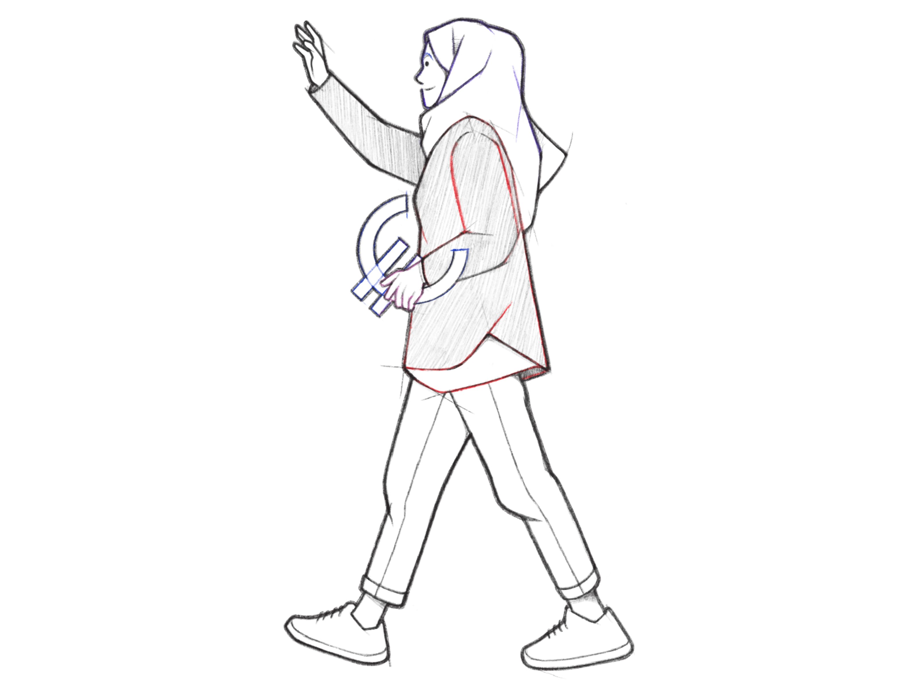 girl holding currency symbol / sketches black and white cartoon character character design comic currency design drawing icon illustration line minimal monochrome pencil procreate product design symbol ui ux web design